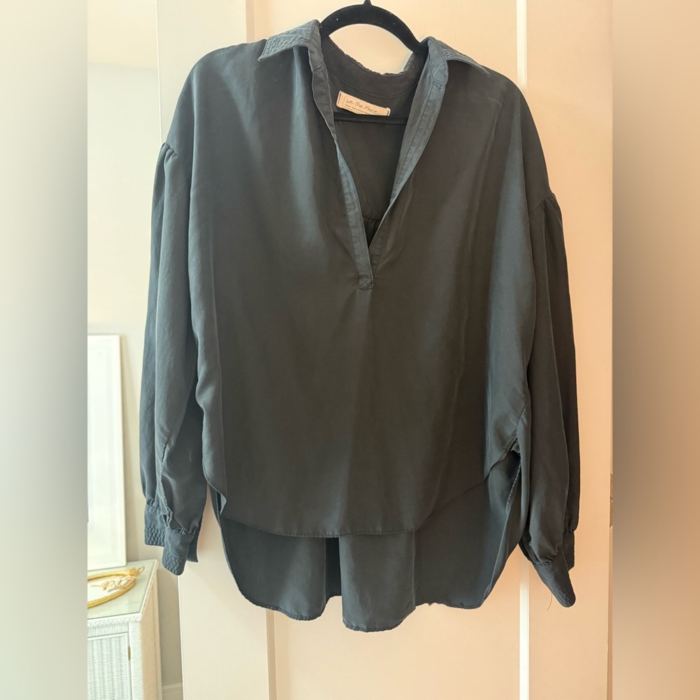 We The Free Charcoal Blouse